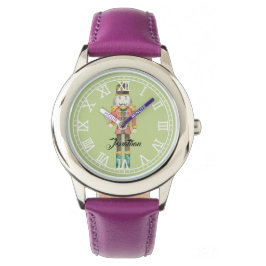 Custom Water Color Nutcracker Kunstwerk Grüne Armbanduhr