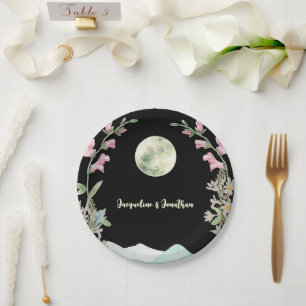 Custom Water Wildblume Moon Mountain Hochzeit Pappteller