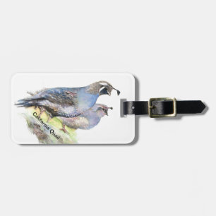 Custom Watercolor California Quartier Vögel Gepäckanhänger