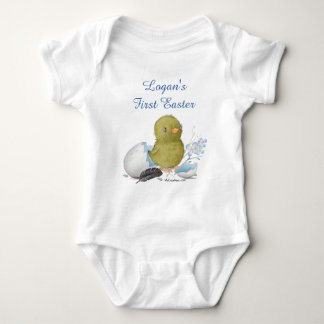 Custom Watercolor Chick Ei Erster Osterjunge Baby Strampler