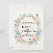 Custom Watercolor Floral Wedding Invitation