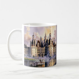 Custom Watercolor France Loire Valley Retro Castle Kaffeetasse