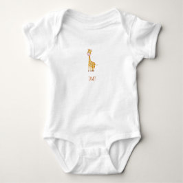 Custom Watercolor Giraffe Baby Bodysuit Strampler
