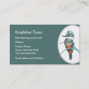 Custom Watercolor Kingfisher Bird Visitenkarte