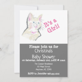 Custom Watercolor Kitten Baby Dusche Einladung