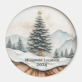 Custom Watercolor Rustic Mountain Magnet