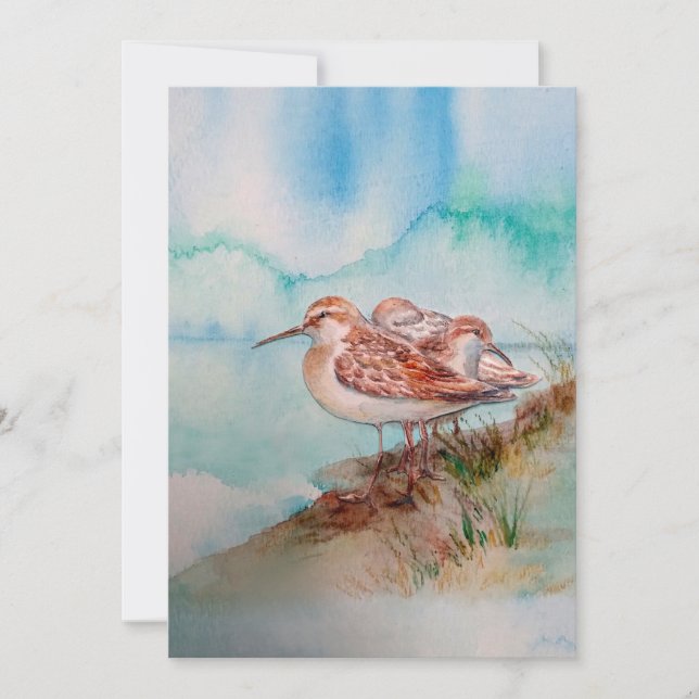 Custom Watercolor Sandpipers Beach Bird Art Einladung (Vorderseite)