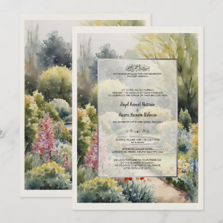 Custom Watercolor Shendish Manor Wedding Einladung