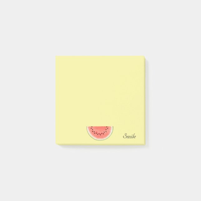 Custom Watermelon Frucht on Yellow Post-it Klebezettel (Vorderseite)