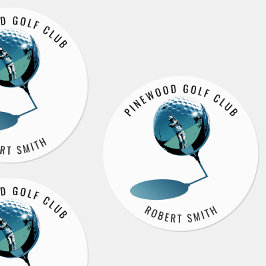 Custom Waterproof Golf Club Name Round  Etiketten