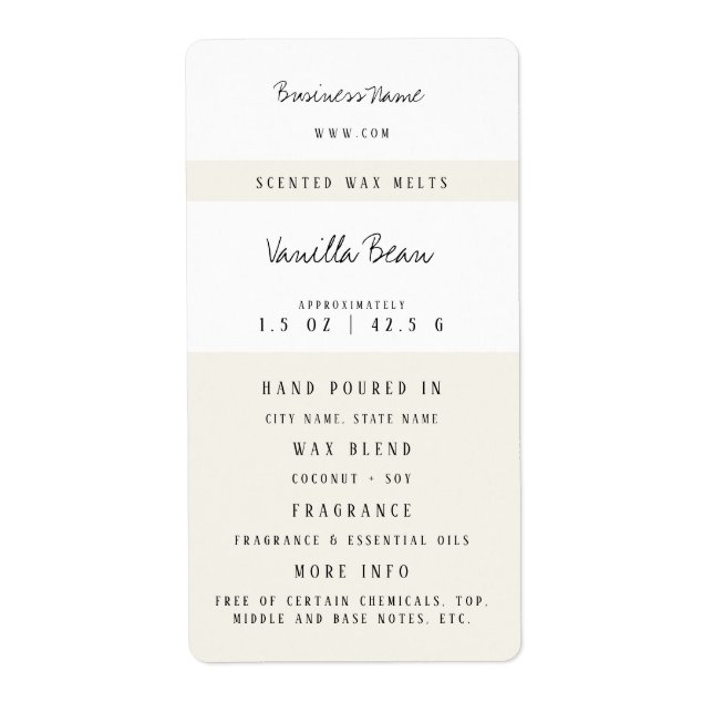 Custom Wax Melt Labels (Vorne)