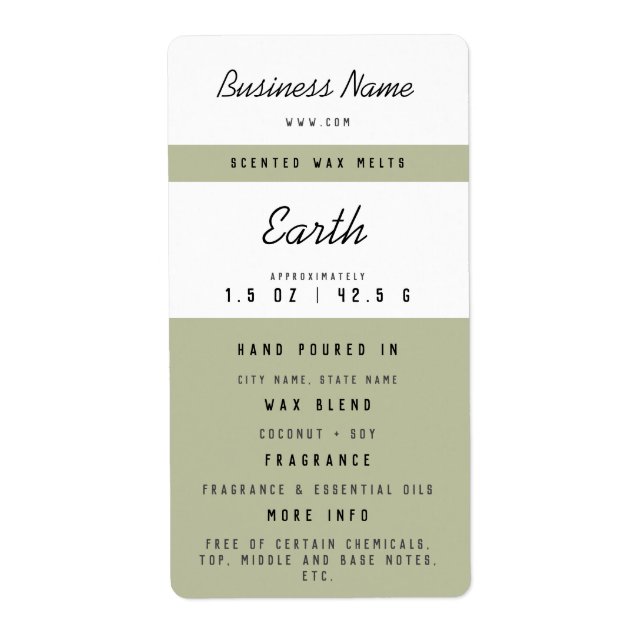 Custom Wax Melt Labels (Vorne)
