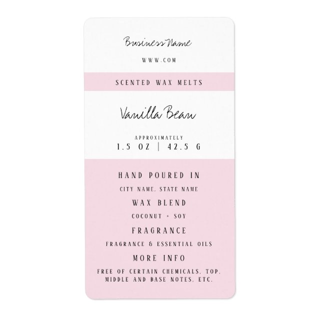 Custom Wax Melt Labels (Vorne)