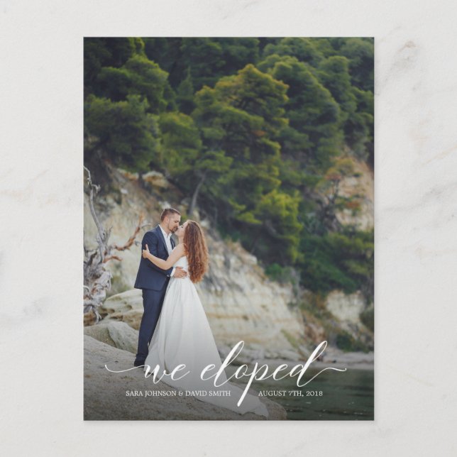 Custom we Elopement Ankündigung Postcard Postkarte (Vorderseite)