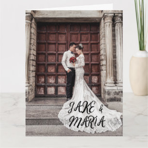 CUSTOM WEDD FOTO SCRIPT GREETING CARDS KARTE