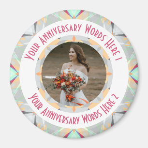 Custom Wedding Anniversary Gray Foto Gruß Magnet