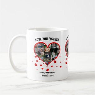 Custom Wedding Anniversary Heart Foto Collage Kaffeetasse