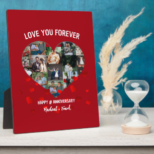 Custom Wedding Anniversary Heart Photo Collage Fotoplatte