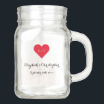 Custom Wedding Anniversary Newlywed Monogram Heart Einmachglas<br><div class="desc">Maßgeschneiderte, personalisierte, schöne, elegante Typografie / Drehbuch, Braut & Bräutigam, Ehemann & Ehefrau, breiter Mund, schön gefertigt, Hochzeit / Jubiläum Mason Glas Tasse tumbler. Um sich anzupassen, einfach den Namen der Braut & Bräutigam / Ehemann & Ehefrau, das Hochzeitstag, die Initialen des Paares, und den Familiennamen / Familienname / Nachname...</div>