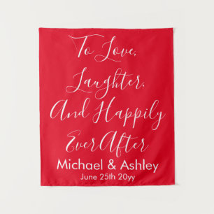 Custom Wedding Background Red & White Prop Empfang Wandteppich