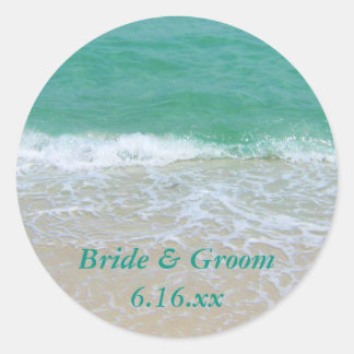 Custom Wedding Beach Gefälligkeitskleber Runder Aufkleber