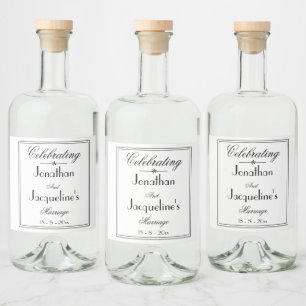 Custom Wedding Bride Groom Liquor Flaschen Labels Alkoholflaschenetikett
