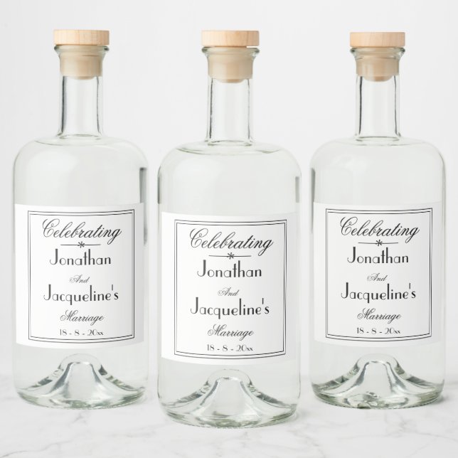 Custom Wedding Bride Groom Liquor Flaschen Labels Alkoholflaschenetikett (Flaschen)