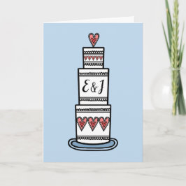 Custom Wedding Cake Illustration Wedding Card Karte