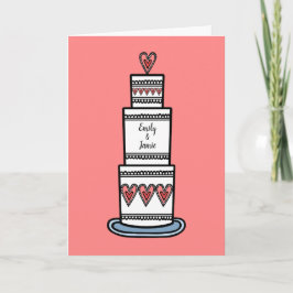Custom Wedding Cake Illustration Wedding Card Karte