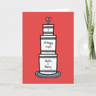 Custom Wedding Cake Illustration Wedding Card Karte