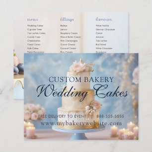 Custom Wedding Cakes Bakery Flyer Postkarte
