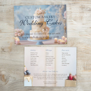 Custom Wedding Cakes Bakery Flyer Postkarte