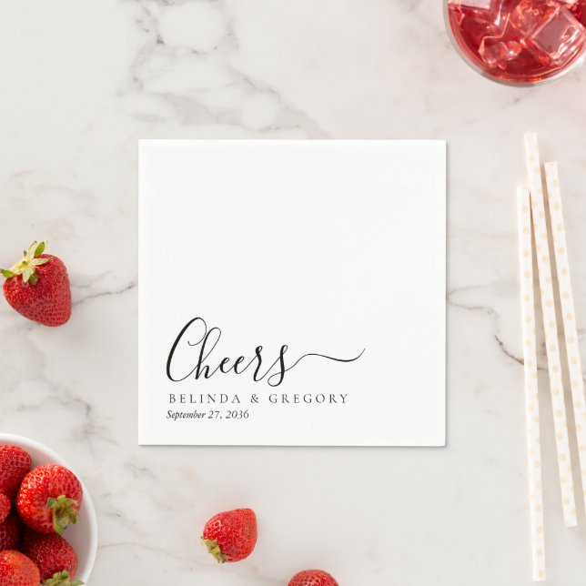 Custom Wedding Cheers Cocktail Modern Napkins Serviette (Beispiel)