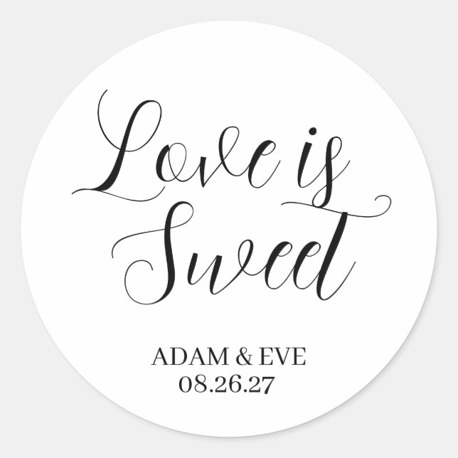 ✨ Custom Wedding Cookie Bevorzugen Sticker - elega (Vorderseite)