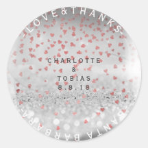 Custom Wedding dank rosa Rose Herz Silver