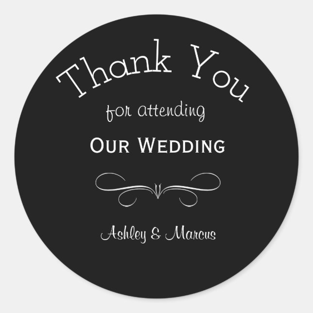 Custom Wedding danke Ihnen Round Sticker (Vorderseite)