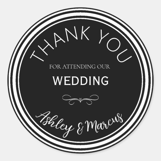Custom Wedding danke Ihnen Round Sticker (Vorderseite)