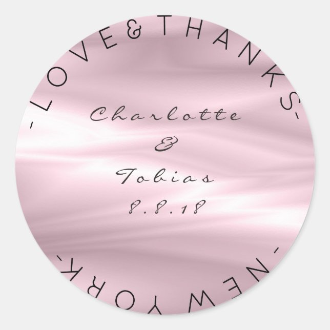 Custom Wedding danke Lilac Lila Lavender Ombre Runder Aufkleber (Vorderseite)