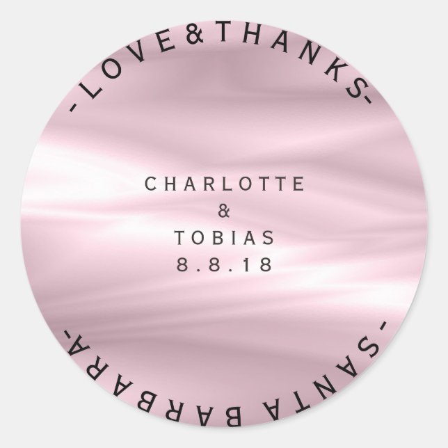 Custom Wedding danke Lilac Lila Lavender Ombre Runder Aufkleber (Vorderseite)