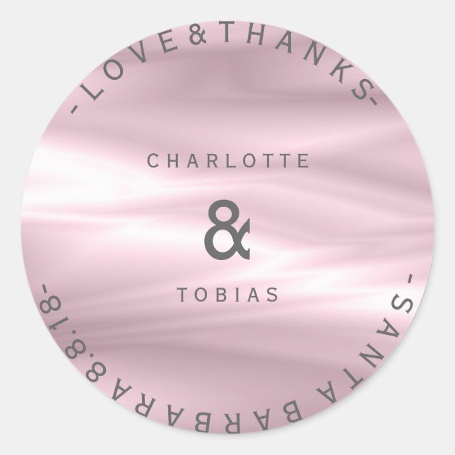 Custom Wedding danke Lilac Lila Lavender Silk Runder Aufkleber (Vorderseite)