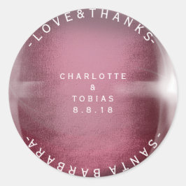 Custom Wedding danke Wreath Burgundy White Glass Runder Aufkleber