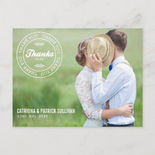 Custom Wedding Date Logo Foto Hochzeit Vielen Dank Postkarte