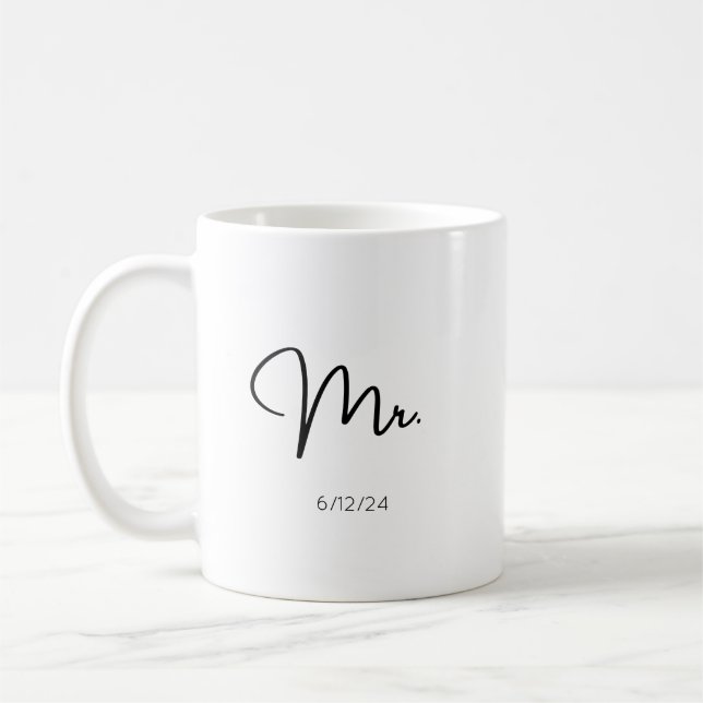 Custom Wedding Date Tasse (Links)