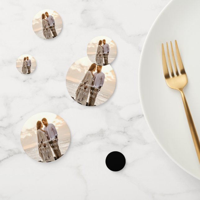 Custom Wedding Day Foto Konfetti (Gruppe)