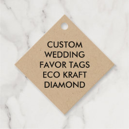 Custom Wedding DIAMOND FAVOR TAGS - ÖKO KRAFT Geschenkanhänger
