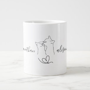 Custom Wedding Engagement Party Cats Couple Gift Jumbo-Tasse