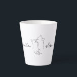 Custom Wedding Engagement Party Cats Couple Gift Milchtasse<br><div class="desc">Schwarz-Weiß-Moderne einfache Latte-Tasse | Custom Wedding Engagement Party Personalisiert Geschenke Katzen Coupel Namen Latte Tasse | Es enthält niedliche Katzenkarten mit einzeiligem zeichn und benutzerdefiniertem Text.</div>