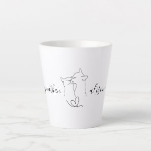 Custom Wedding Engagement Party Cats Couple Gift Milchtasse