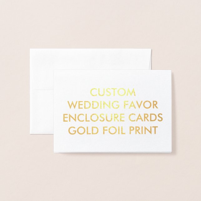 Custom Wedding FAVOR ENCLOSURE CARDS - GOLD DRUCKE Folienkarte (Vorderseite mit Umschlag)