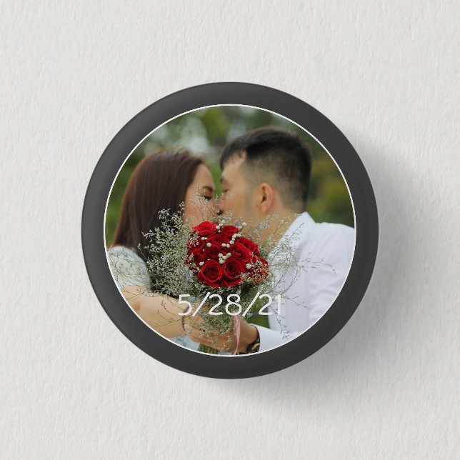 Custom Wedding Foto Button (Vorderseite)